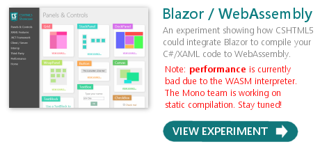 Click to view the Blazor/WebAssembly experiment