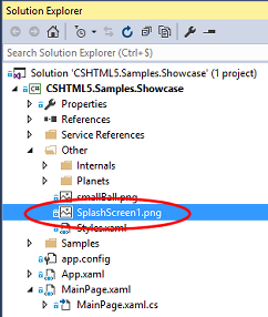Example of file in the Solution Explorer